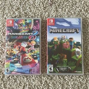 2 Nintendo Switch Game Cards (Mario Kart Deluxe & Minecraft)